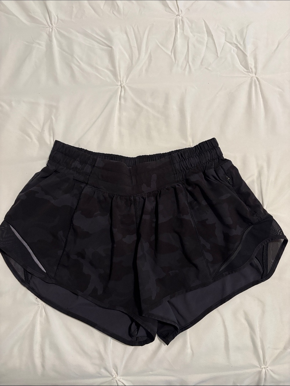 Lululemon Women’s Black Camo Athletic Shorts - Lightweight Running Shorts